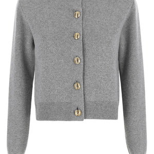 Balmain Sculpture Button Crew Neck Cardigan