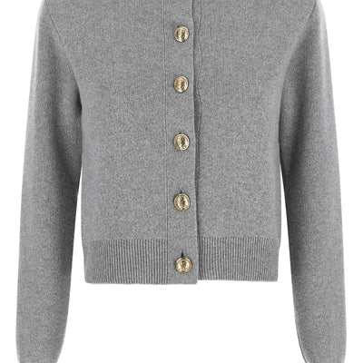 Balmain Sculpture Button Crew Neck Cardigan