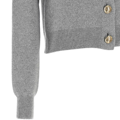 Balmain Sculpture Button Crew Neck Cardigan