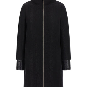 Herno Lamé Thread And Wool Coat