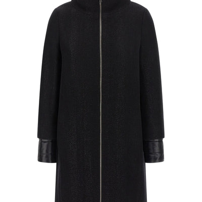Herno Lamé Thread And Wool Coat