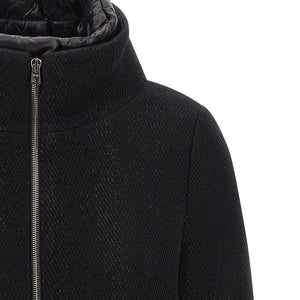 Herno Lamé Thread And Wool Coat