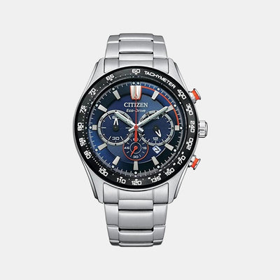 Eco-Drive Men Eco-Drive Blue Dial Chronograph Stainless Steel Watch CA4486-82L