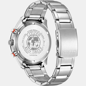 Eco-Drive Men Eco-Drive Blue Dial Chronograph Stainless Steel Watch CA4486-82L