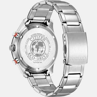 Eco-Drive Men Eco-Drive Blue Dial Chronograph Stainless Steel Watch CA4486-82L