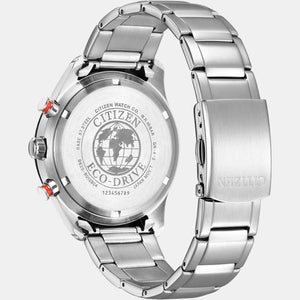 Eco-Drive Men Eco-Drive Green Dial Chronograph Stainless Steel Watch CA4486-82X