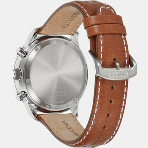 Eco-Drive Men Eco-Drive Cream Dial Chronograph Leather Watch CA4500-16X