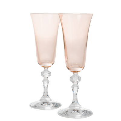 Estelle Colored Regal Flute With Clear Stem - Set of 2 {Blush Pink}