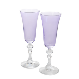 Estelle Colored Regal Flute With Clear Stem - Set of 2 {Lavender}