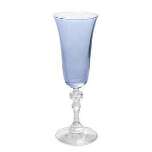 Estelle Colored Regal Flute With Clear Stem - Set of 2 {Cobalt Blue}