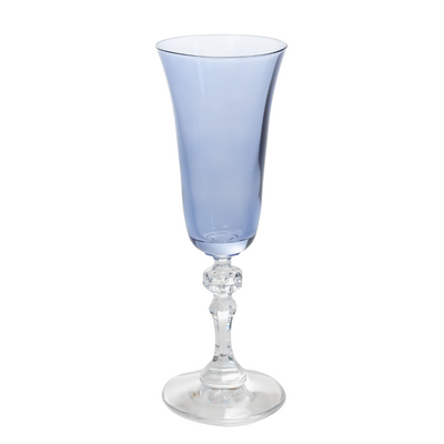 Estelle Colored Regal Flute With Clear Stem - Set of 2 {Cobalt Blue}