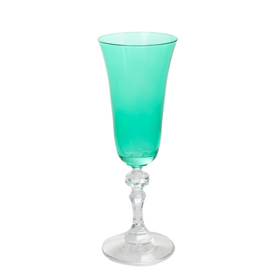 Estelle Colored Regal Flute With Clear Stem - Set of 2 {Kelly Green}
