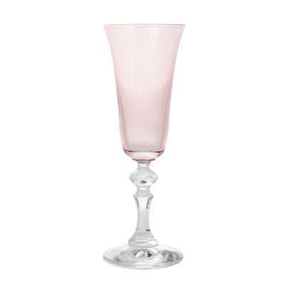 Estelle Colored Regal Flute With Clear Stem - Set of 2 {Rose}