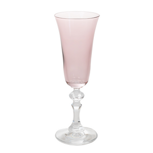 Estelle Colored Regal Flute With Clear Stem - Set of 2 {Rose}