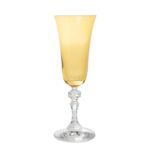 Estelle Colored Regal Flute With Clear Stem - Set of 2 {Yellow}