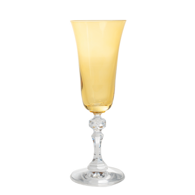 Estelle Colored Regal Flute With Clear Stem - Set of 6 {Yellow}