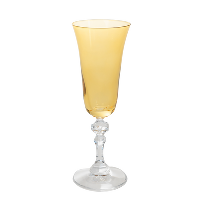 Estelle Colored Regal Flute With Clear Stem - Set of 2 {Yellow}