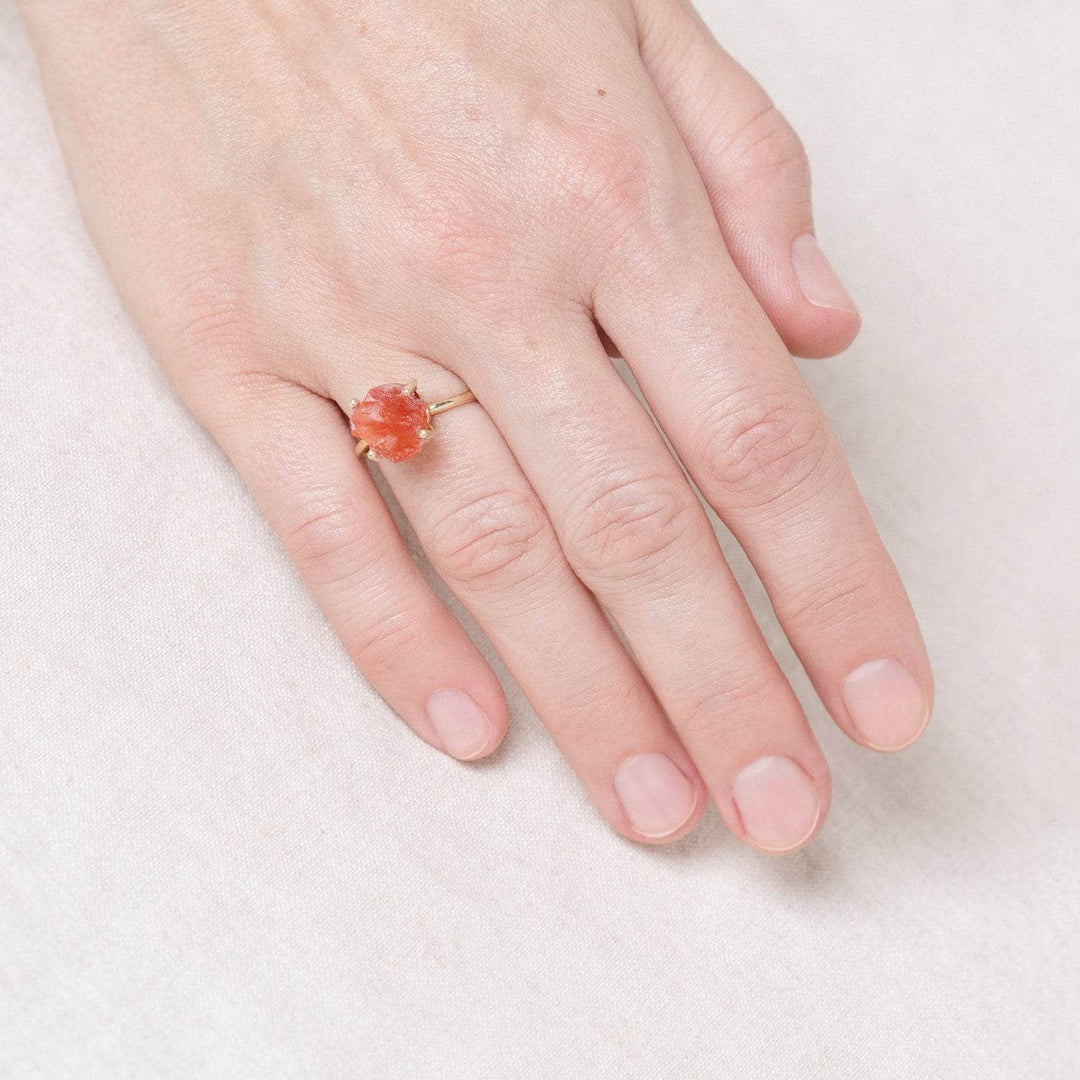 Carnelian Raw Freeform Gold or Silver Ring