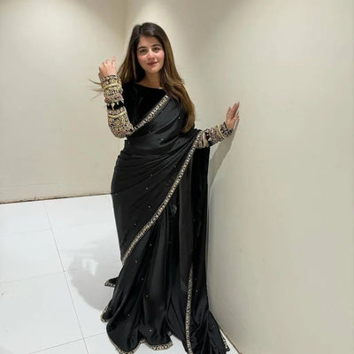 Ethenika  Party Wear Velvet Saree