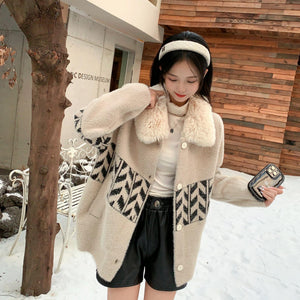 Dublo Woolen Short Coat with Fur