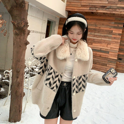 Dublo Woolen Short Coat with Fur