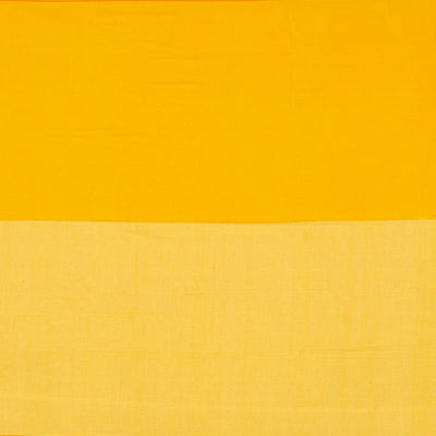 Lemon Yellow Chanderi Cotton Saree With Flower Motifs & Vine Motifs in Zari Border-Yellow