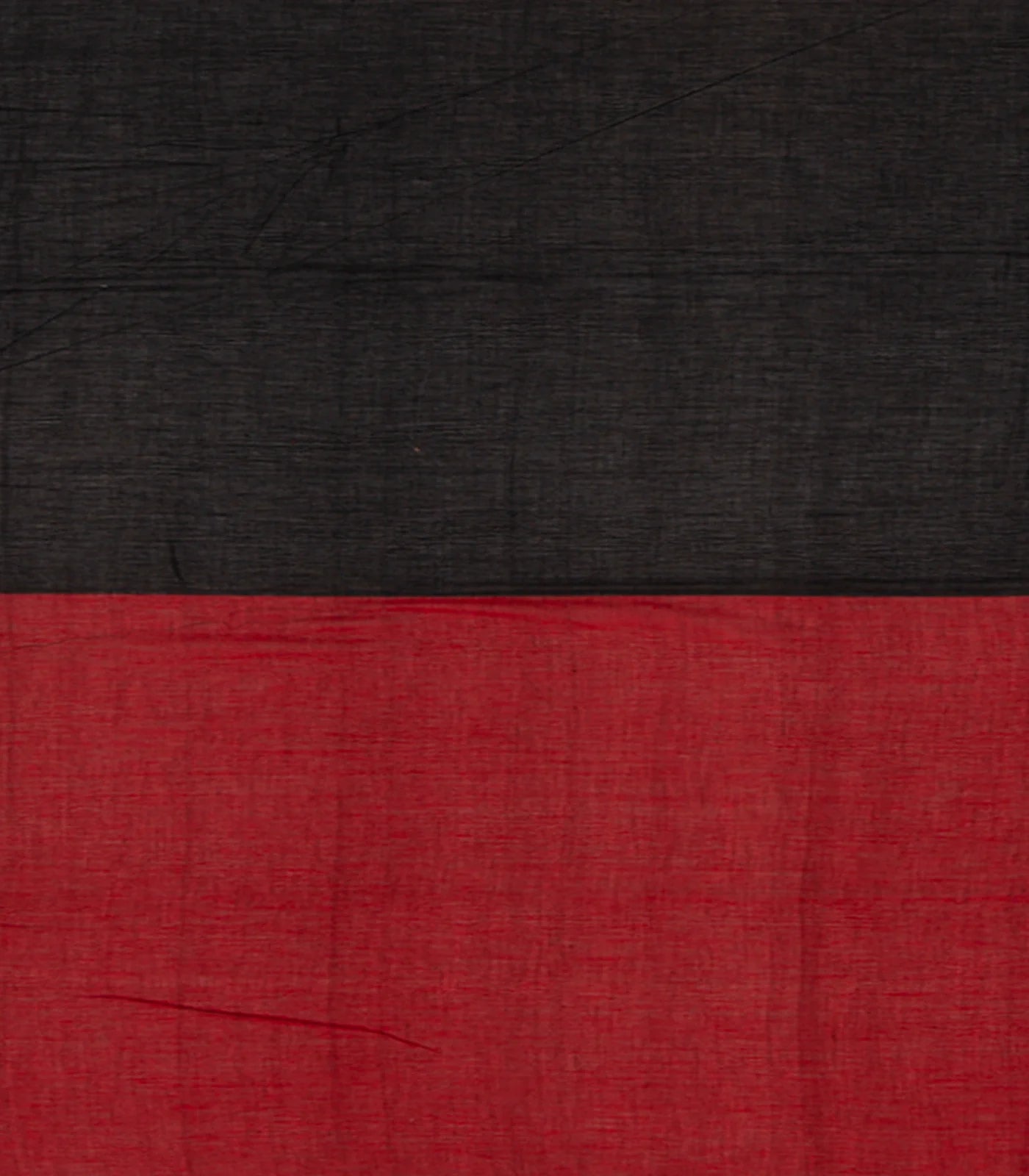 Black & Magenta Handwoven Chanderi Half & Half Cotton Saree With Stripped Pallu-Black