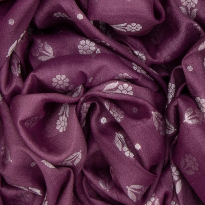 Magenta Handloom Tussar Silk Saree With Meena Border-Magenta