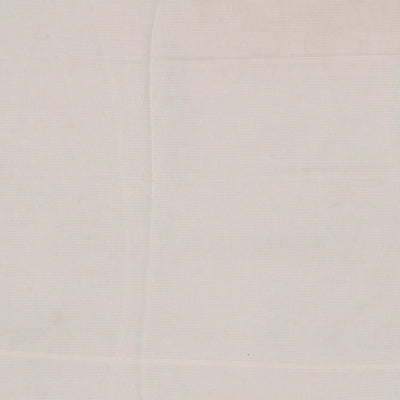 Off White Handwoven Chanderi Cotton Saree With Moghul Flower Motifs Printed in Turquoise -Off White