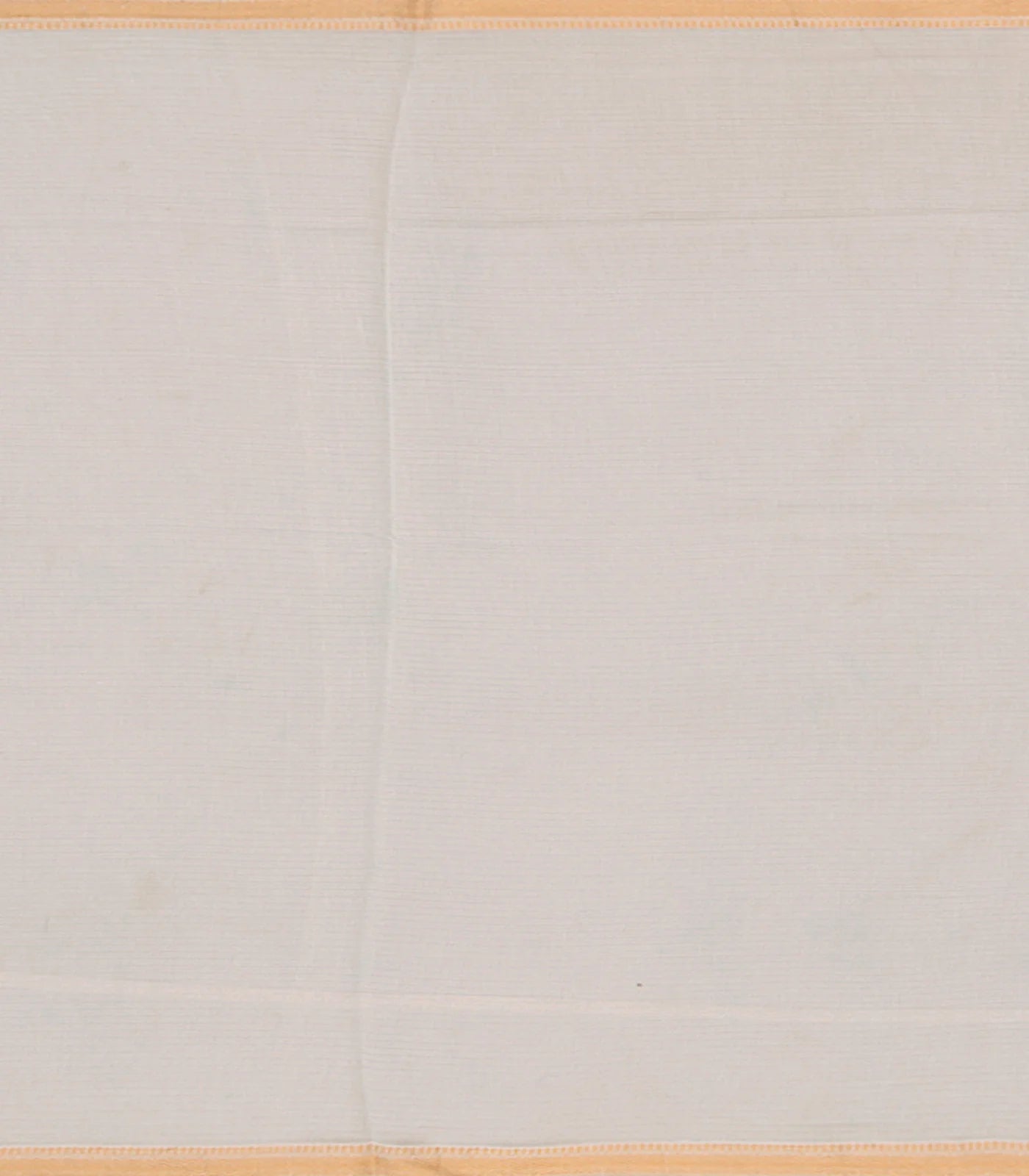 Off White Handwoven Chanderi Cotton Saree With Moghul Flower Motifs Printed in Turquoise -Off White