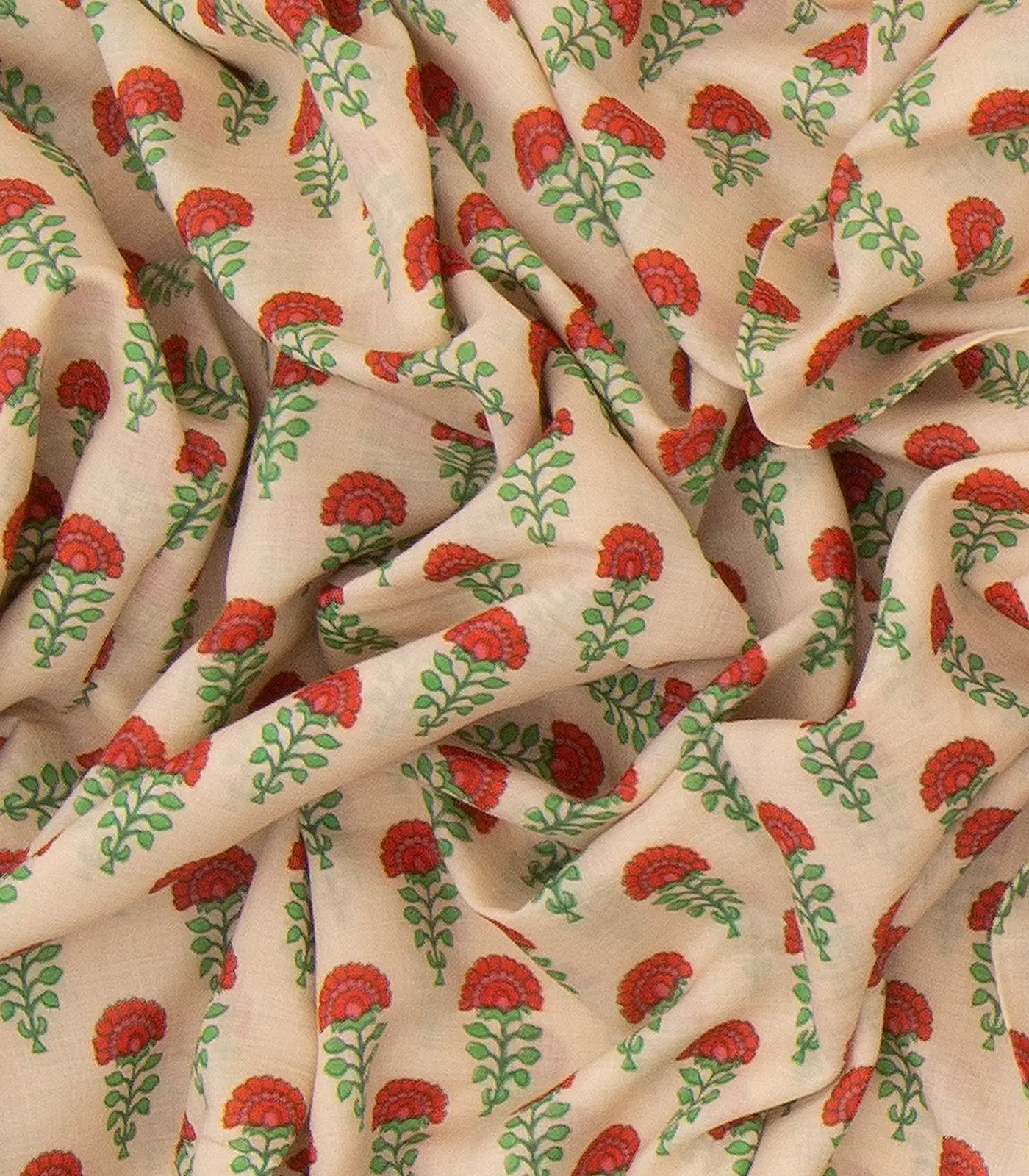 Off White Handwoven Chanderi Cotton Saree With Flower Motifs & Pink Border-Off White