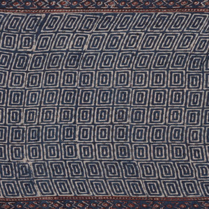 Navy Blue Chanderi Cotton Saree With Printed Floral Motifs-Navy Blue