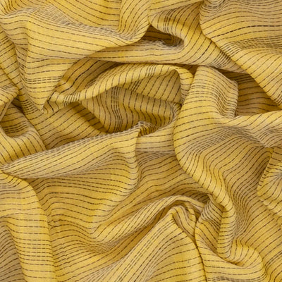 Sandal Handloom Chanderi Cotton Saree With Dotted Stripes-Sandal