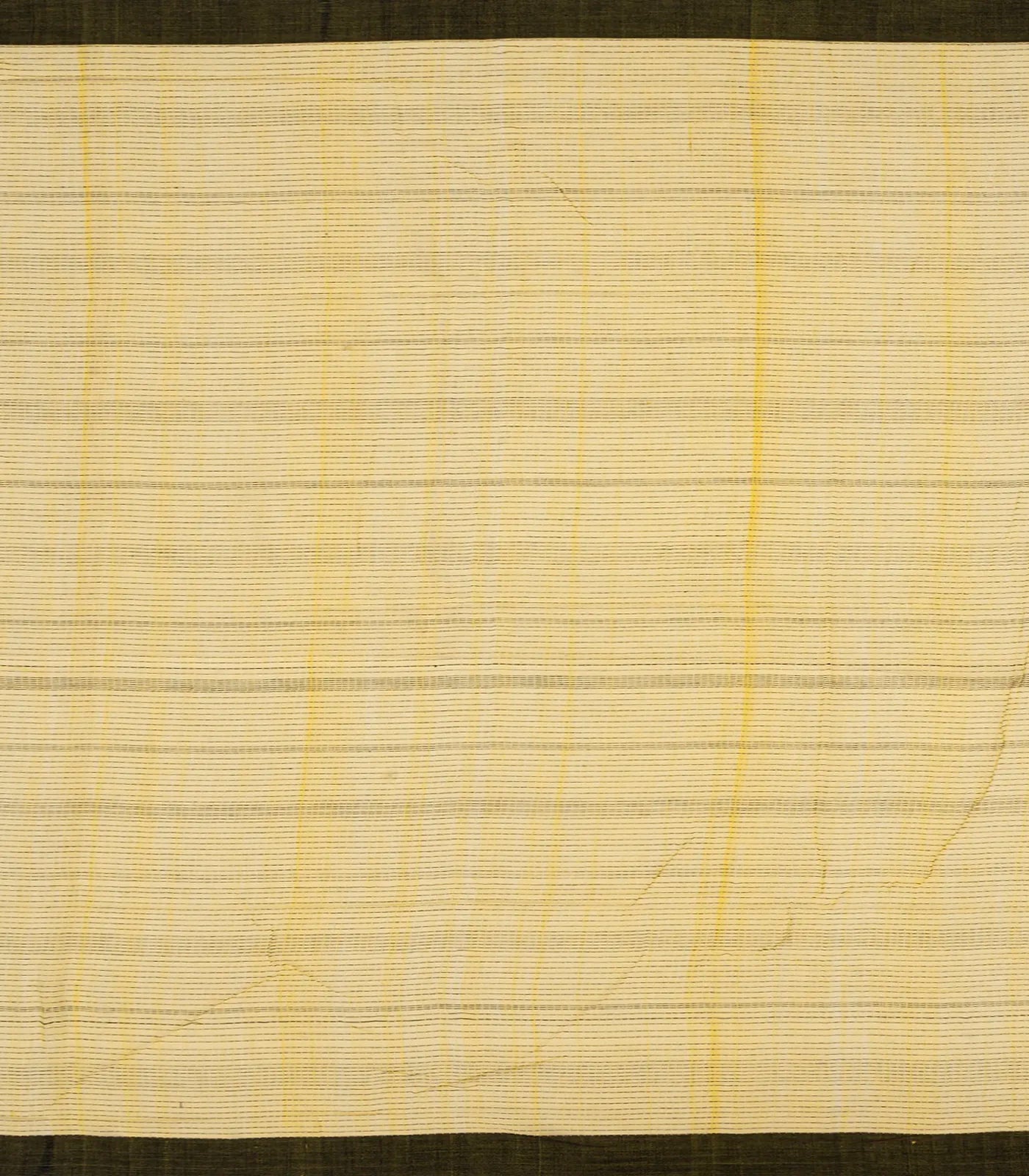 Sandal Handloom Chanderi Cotton Saree With Dotted Stripes-Sandal