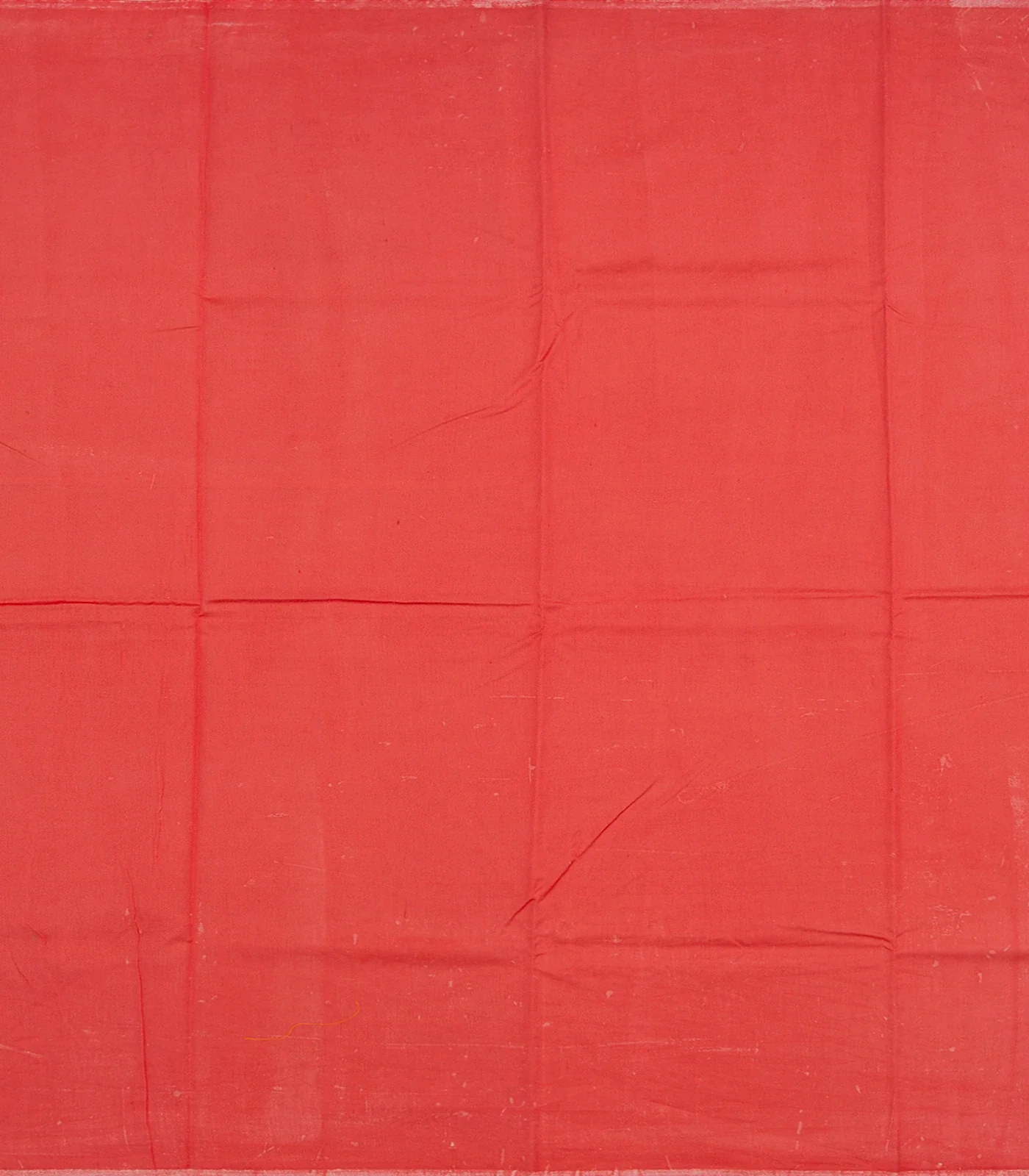 Red Handloom Chanderi Cotton Saree With Printed Floral Vine Motifs-Red