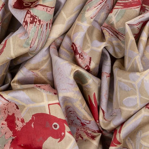 Dusty Pink Handloom Chanderi Cotton Saree With Printed Bird Motifs-Dusty Pink