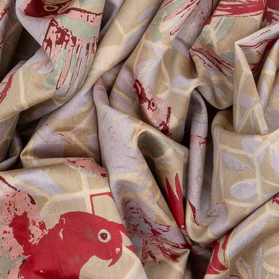 Dusty Pink Handloom Chanderi Cotton Saree With Printed Bird Motifs-Dusty Pink