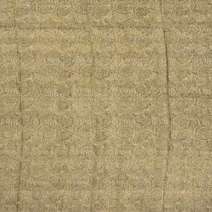 Cream Woven Chanderi Cotton Saree With Printed Bird Motifs-Cream