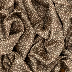 Grey Woven Chanderi Cotton Saree With Printed Motifs-Grey