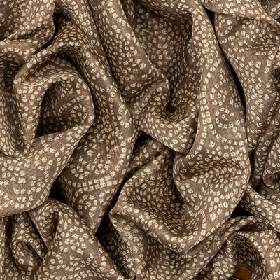 Grey Woven Chanderi Cotton Saree With Printed Motifs-Grey