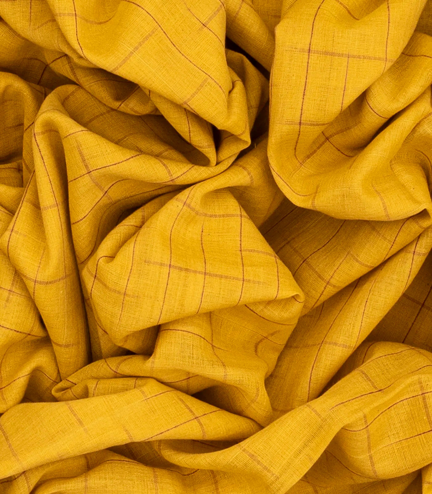 Yellow Chanderi Cotton Saree With Checks-Yellow