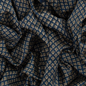 Blue Chanderi Cotton Saree Printed With Floral Motifs-Blue