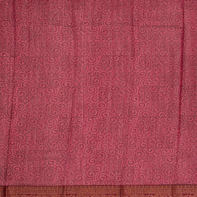 Violet Chanderi Cotton Saree Printed With Floral Motifs-Violet