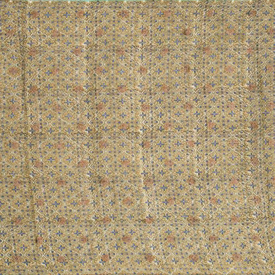 Light Blue Chanderi Cotton Saree Printed With Floral Motifs & Buttas-Light Blue