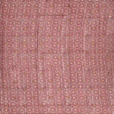 Cream Chanderi Cotton Saree Printed With Floral Motifs & Buttas-Cream