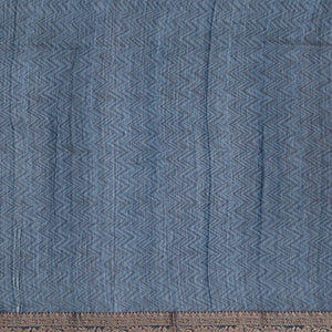 Dark Grey Chanderi Cotton Saree Printed With Floral Motifs-Dark Grey