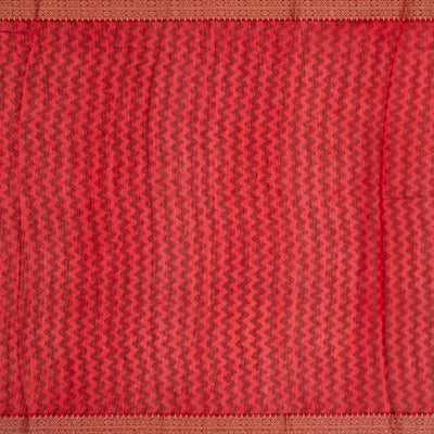 Indigo Chanderi Cotton Saree Printed With Floral Motifs-Ink Blue