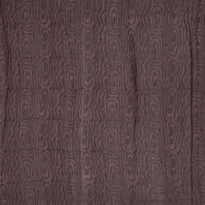 Brown Chanderi Cotton Saree Printed With Floral Motifs -Brown