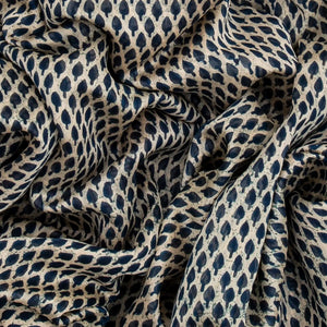 Black Chanderi Cotton Saree With Printed Motifs & Contrast Border-Black