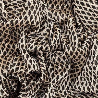 Off White Chanderi Cotton Saree With Printed Motifs & Contrast Border-Off White